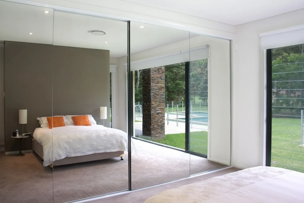 Frameless Mirrored Closet Doors