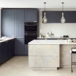 Transform Your Space: Stunning Blue Kitchen with Dark Cabinets Design Ideas blue kitchen with dark cabinets